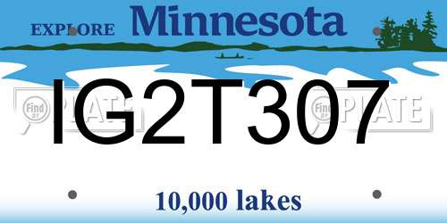 IG2T307 Minnesota License Plate