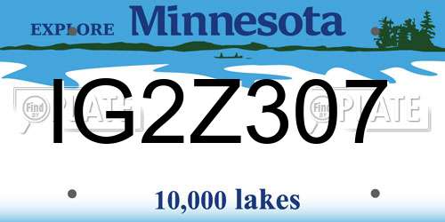 IG2Z307 Minnesota License Plate