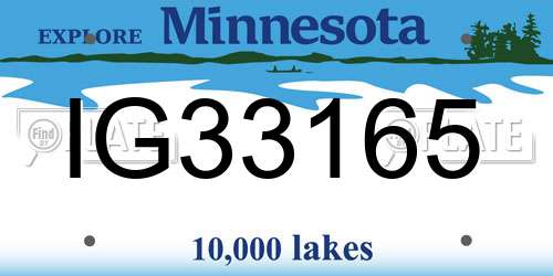 IG33165 Minnesota License Plate