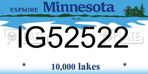 IG52522 Minnesota License Plate