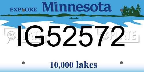 IG52572 Minnesota License Plate