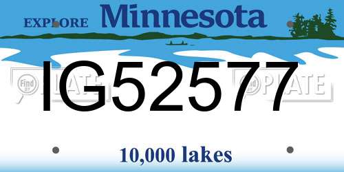 IG52577 Minnesota License Plate