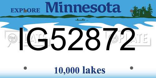 IG52872 Minnesota License Plate