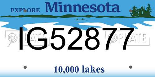 IG52877 Minnesota License Plate