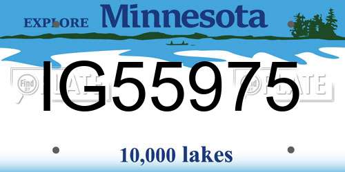 IG55975 Minnesota License Plate