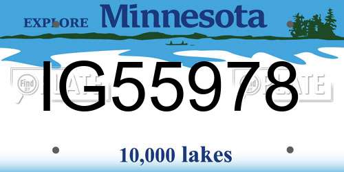 IG55978 Minnesota License Plate