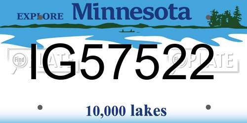 IG57522 Minnesota License Plate