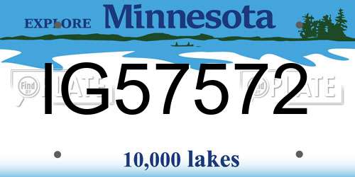 IG57572 Minnesota License Plate