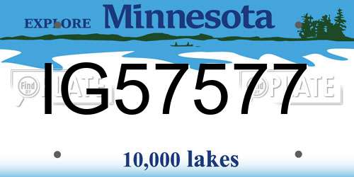 IG57577 Minnesota License Plate
