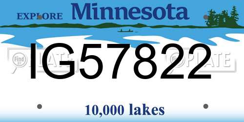 IG57822 Minnesota License Plate