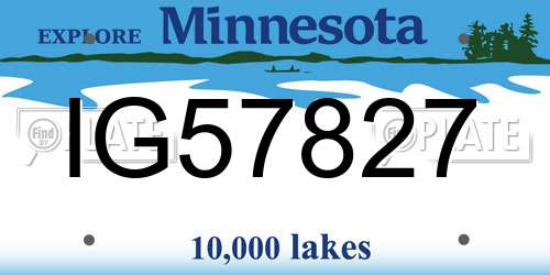 IG57827 Minnesota License Plate