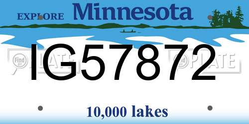 IG57872 Minnesota License Plate