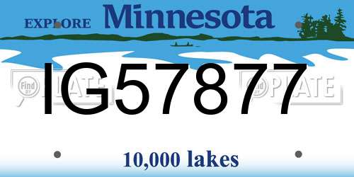 IG57877 Minnesota License Plate