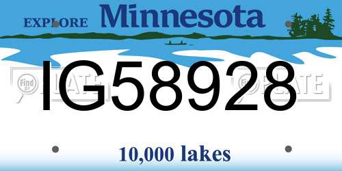 IG58928 Minnesota License Plate