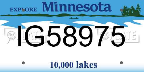 IG58975 Minnesota License Plate