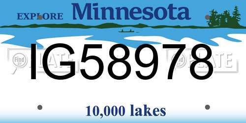 IG58978 Minnesota License Plate