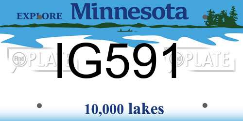 IG591 Minnesota License Plate