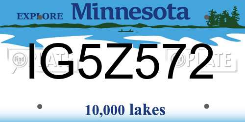 IG5Z572 Minnesota License Plate