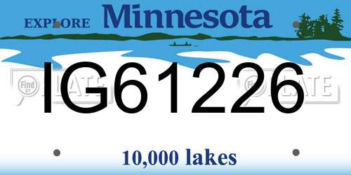 IG61226 Minnesota License Plate