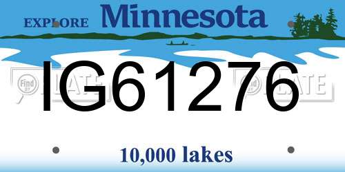 IG61276 Minnesota License Plate