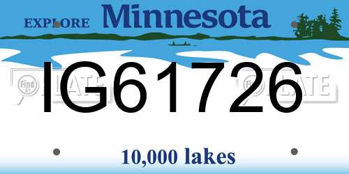 IG61726 Minnesota License Plate