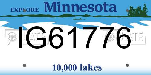 IG61776 Minnesota License Plate