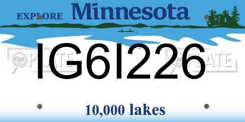 IG6I226 Minnesota License Plate