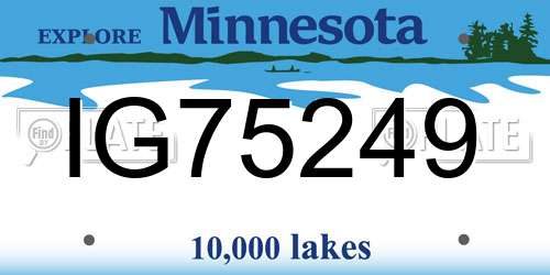 IG75249 Minnesota License Plate