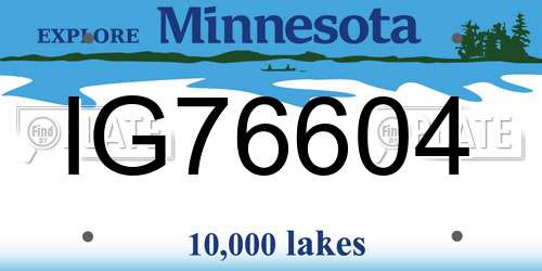 IG76604 Minnesota License Plate