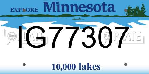 IG77307 Minnesota License Plate