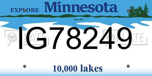 IG78249 Minnesota License Plate