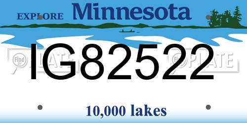 IG82522 Minnesota License Plate