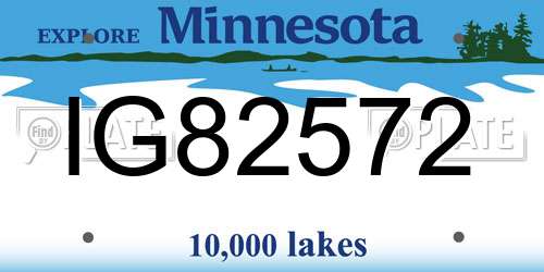 IG82572 Minnesota License Plate