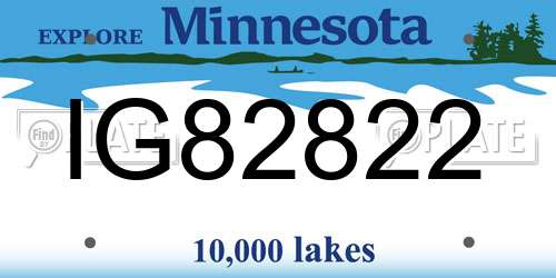 IG82822 Minnesota License Plate