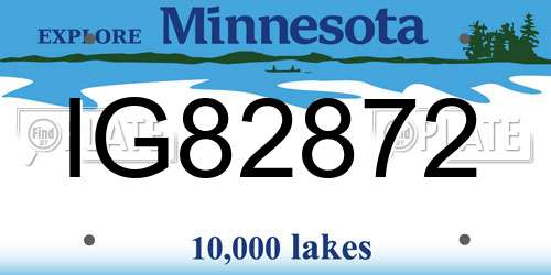 IG82872 Minnesota License Plate