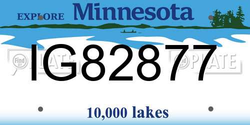 IG82877 Minnesota License Plate