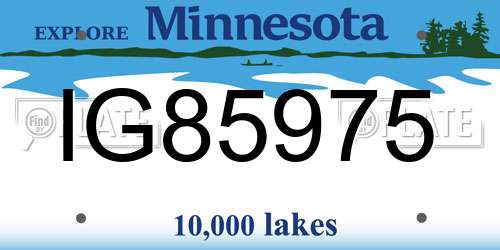 IG85975 Minnesota License Plate