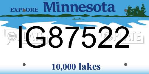 IG87522 Minnesota License Plate