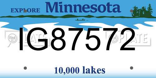 IG87572 Minnesota License Plate