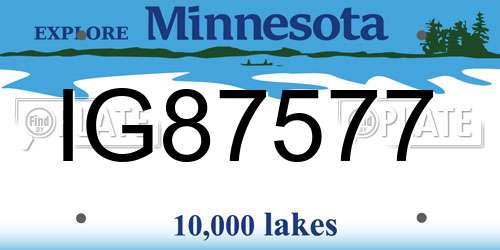 IG87577 Minnesota License Plate