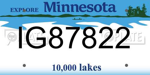 IG87822 Minnesota License Plate
