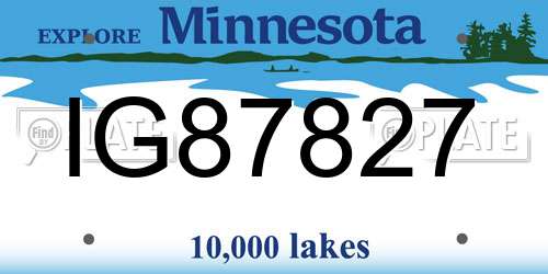IG87827 Minnesota License Plate