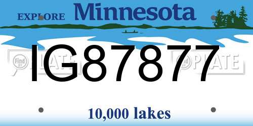 IG87877 Minnesota License Plate