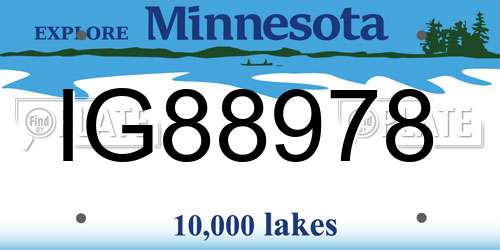 IG88978 Minnesota License Plate