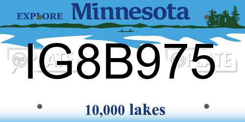 IG8B975 Minnesota License Plate