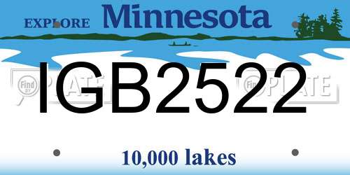 IGB2522 Minnesota License Plate