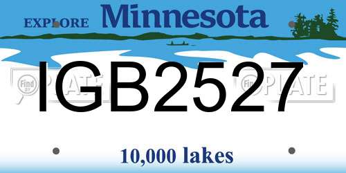 IGB2527 Minnesota License Plate