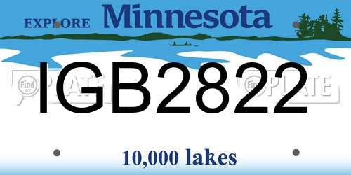 IGB2822 Minnesota License Plate