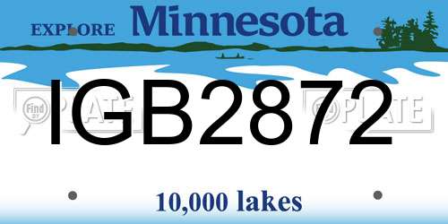 IGB2872 Minnesota License Plate