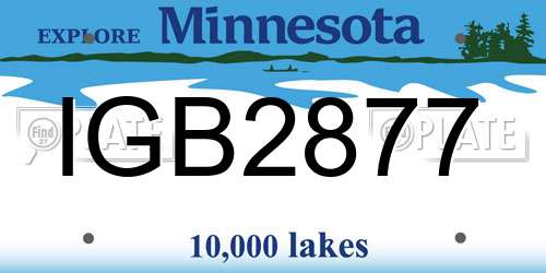 IGB2877 Minnesota License Plate